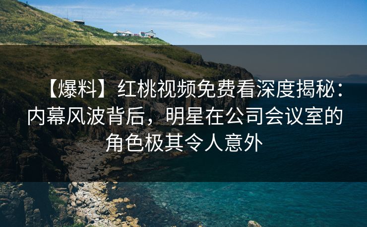 【爆料】红桃视频免费看深度揭秘：内幕风波背后，明星在公司会议室的角色极其令人意外