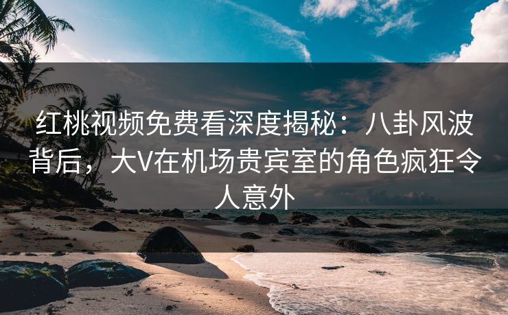 红桃视频免费看深度揭秘：八卦风波背后，大V在机场贵宾室的角色疯狂令人意外