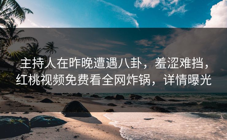 主持人在昨晚遭遇八卦，羞涩难挡，红桃视频免费看全网炸锅，详情曝光
