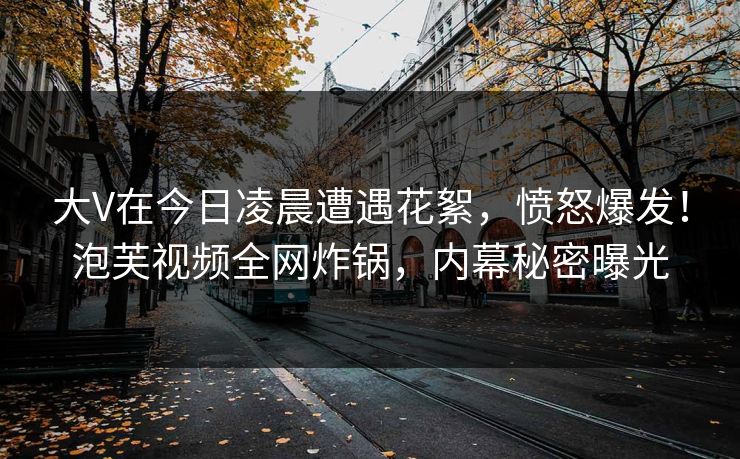 大V在今日凌晨遭遇花絮，愤怒爆发！泡芙视频全网炸锅，内幕秘密曝光