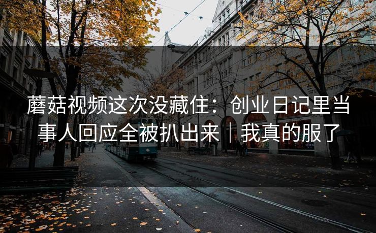 蘑菇视频这次没藏住：创业日记里当事人回应全被扒出来｜我真的服了